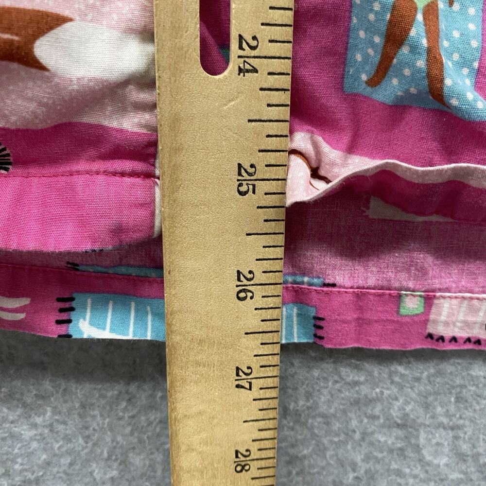 The Company Store Pajama Top M Pink Beach Pool Print Flannel Button Up Sleepwear - Picture 7 of 8